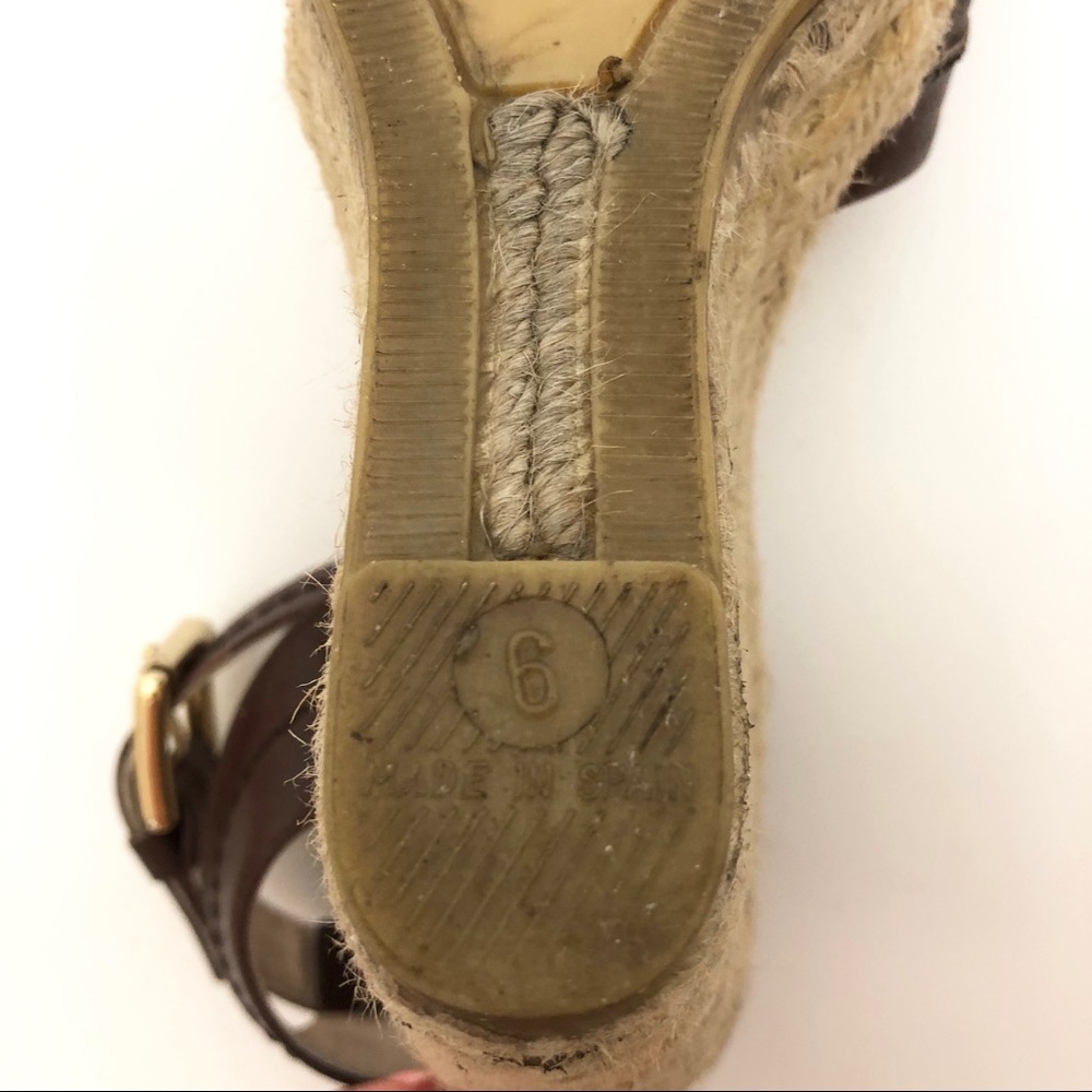Coach Verronica Leather Espadrille Wedge Sandals 6 - Picture 6 of 7